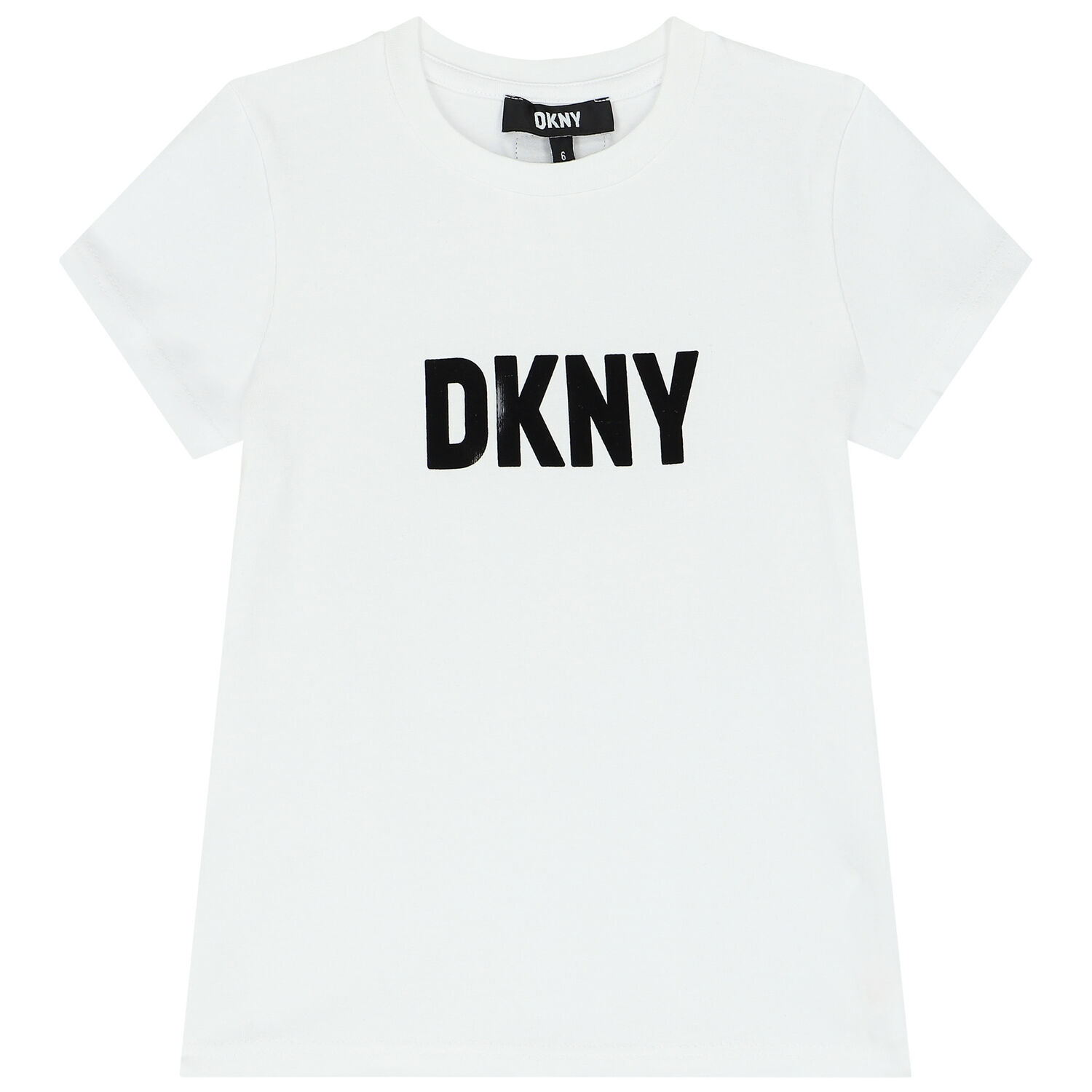 تيشيرت بنات بالشعار باللون الابيض, 1, hi-res