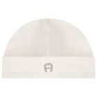 Ivory Embroidered Logo Baby Hat, 1, hi-res