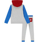 بدلة رياضية بالشعار باللون الرمادى الاولاد, 1, hi-res