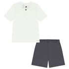 Boys White & Grey Minecraft Shorts Set, 1, hi-res