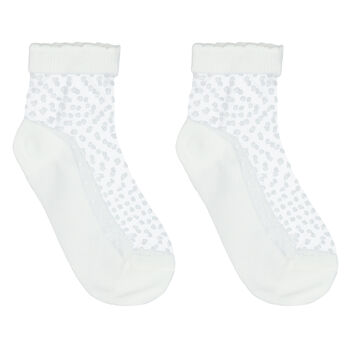 Girls White Tulle Socks