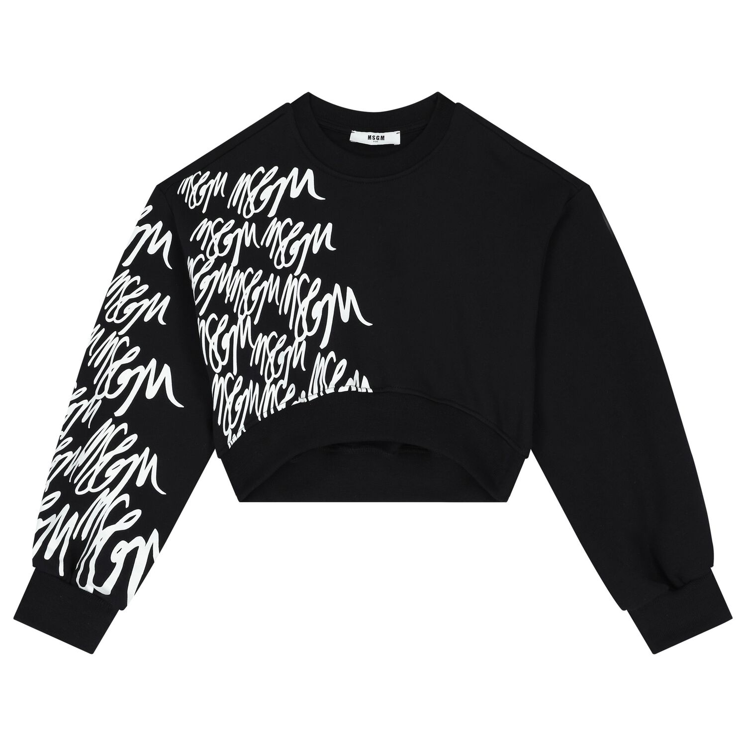 Girls Black Logo Sweatshirt, 2, hi-res