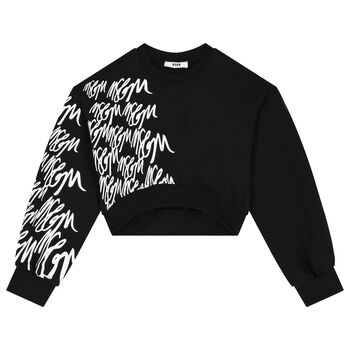 Girls Black Logo Sweatshirt