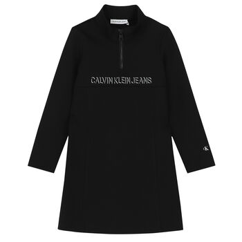 Girls Black Logo Dress
