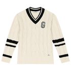 Girls Ivory Logo Knitted Jumper, 1, hi-res