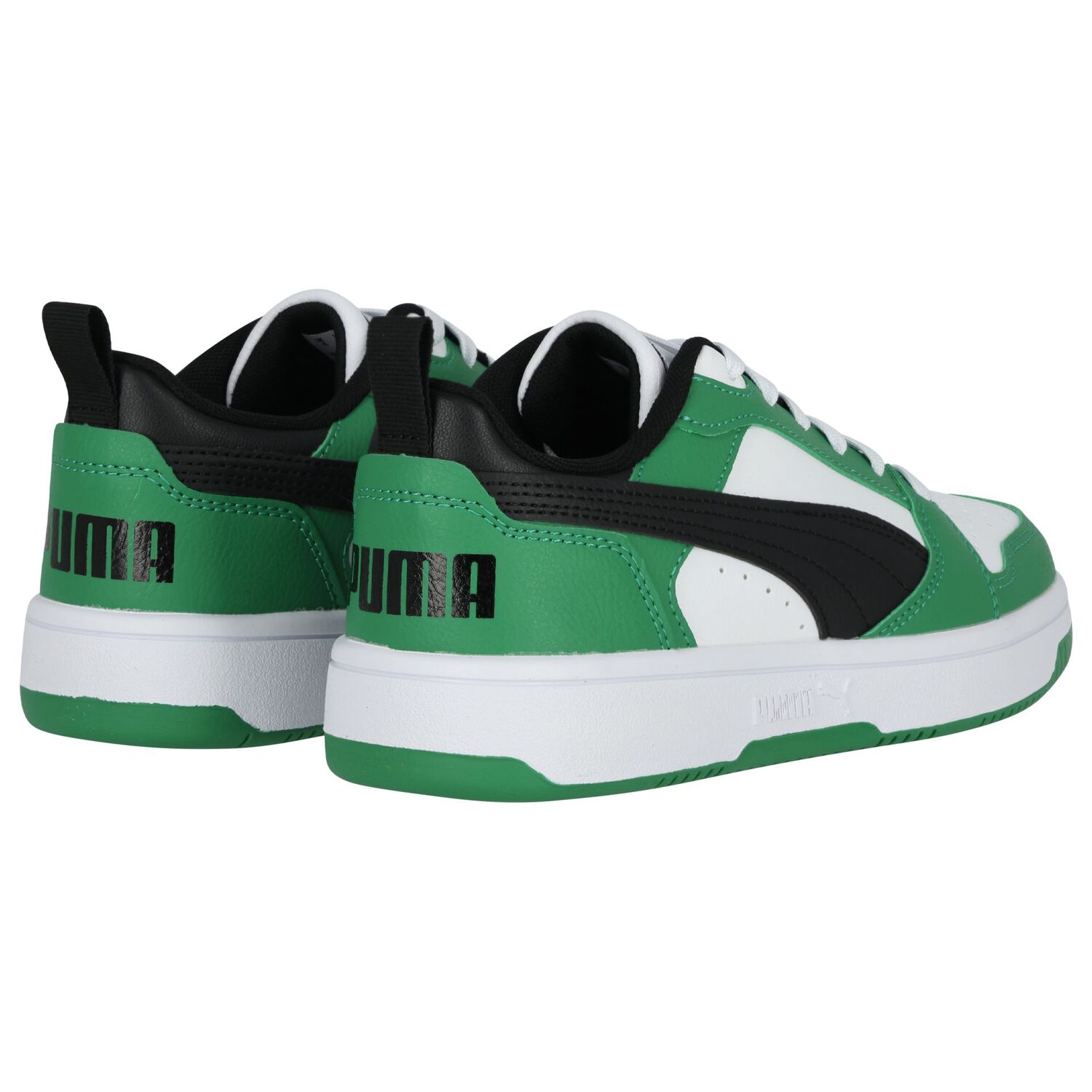 Boys White & Green Rebound Trainers, 2, hi-res