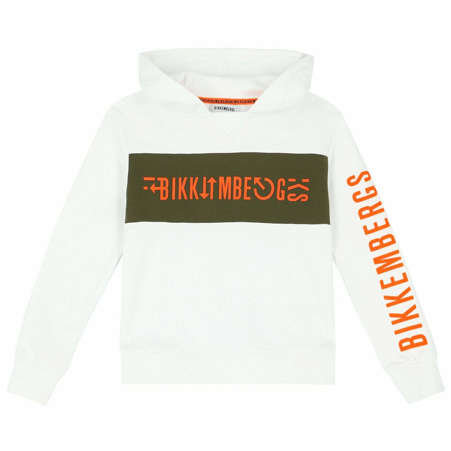 سترة بقبعة بالشعار باللون الابيض للاولاد, 1, hi-res