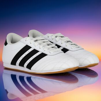 White & Black Logo Taekwondo Lace Trainers
