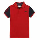 Boys Red Cotton Polo Shirt, 1, hi-res