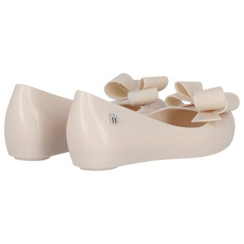 Girls Beige Bow Jelly Shoes