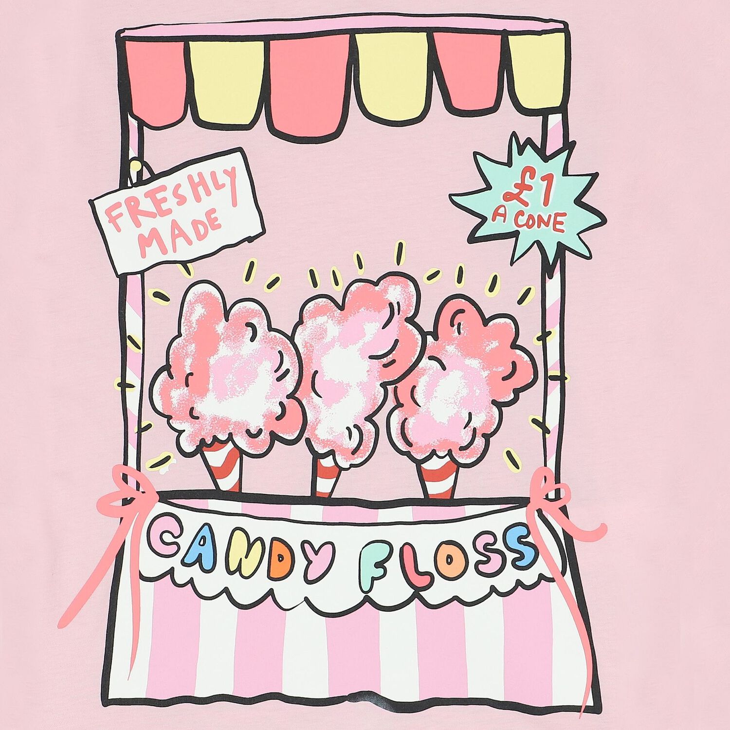 تيشيرت بنات بطبعة باللون الوردي, 1, hi-res