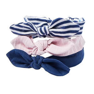 Baby Girls Pink, Blue & White Headband ( 3-Pack )