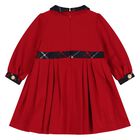 Girls Red & Blue Tartan Twill Dress, 1, hi-res
