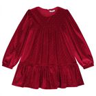 Girls Red Sparkle Velvet Dress Set, 2, hi-res