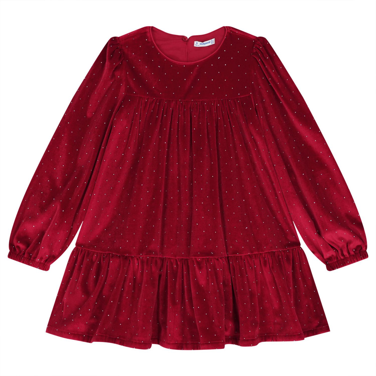 Girls Red Sparkle Velvet Dress Set, 2, hi-res