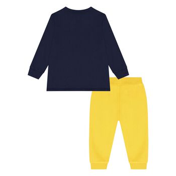 Baby Boys Navy Blue & Yellow Logo Tracksuit