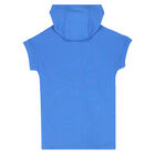 Girls Blue Logo Hooded Dress, 2, hi-res