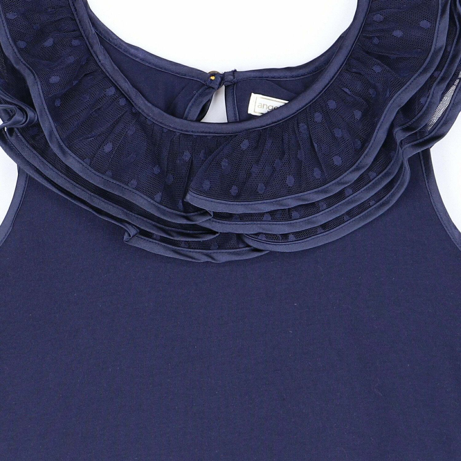 تيشيرت قطن باللون الكحلى للبنات, 1, hi-res