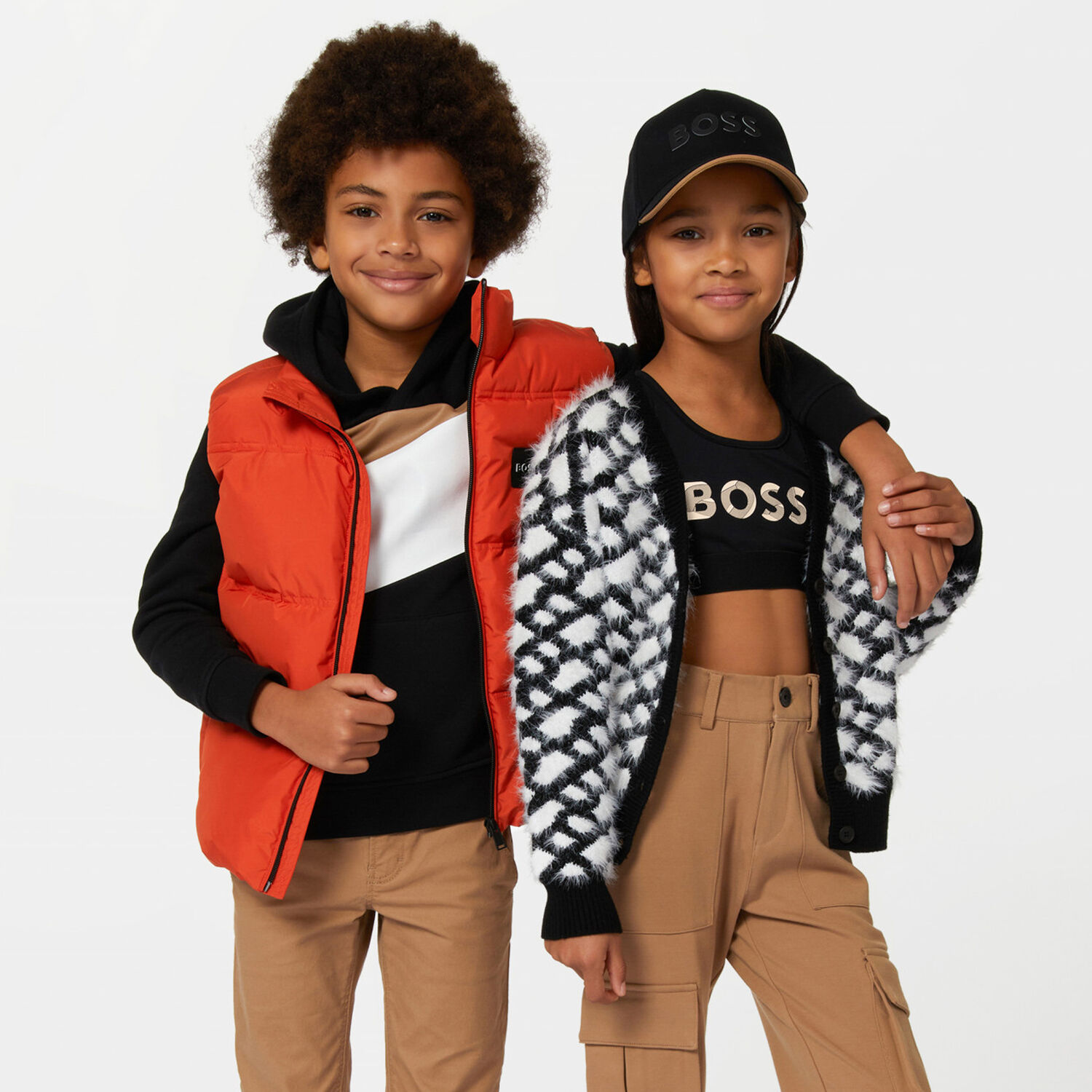 Boys Black Logo Hooded Top, 1, hi-res image number null