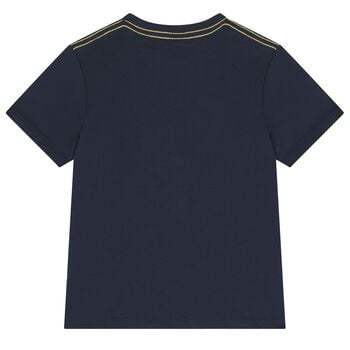 Boys Navy Blue Logo T-Shirt