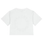 Girls White Logo T-Shirt, 1, hi-res