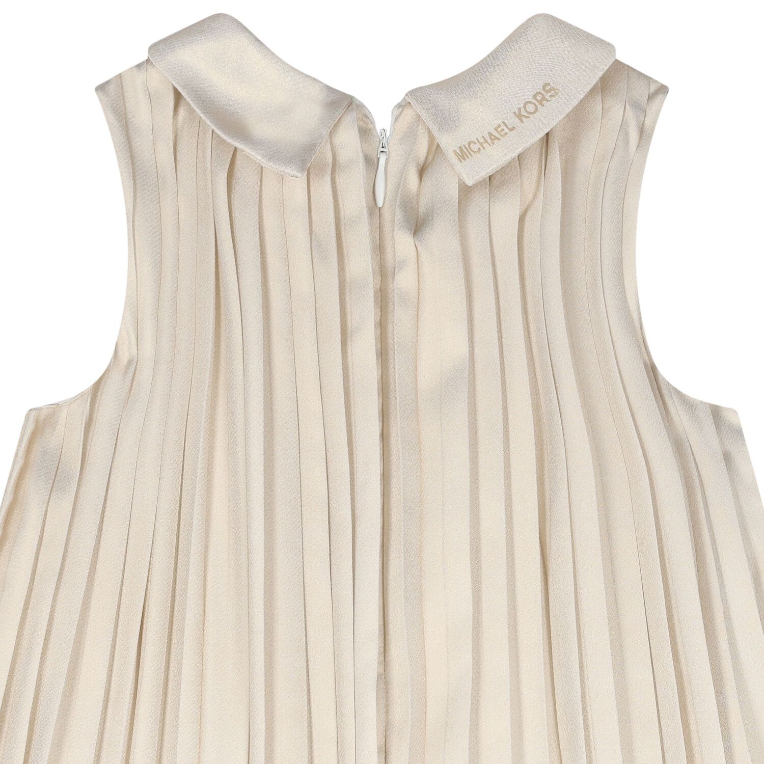 Younger Girls Gold Pleated Dress, 2, hi-res
