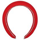 Girls Red Diamante Padded Headband, 1, hi-res