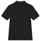 Boys Black Logo Polo Shirt, 2, hi-res