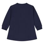 Younger Girls Navy Blue Teddy Bear Logo Dress, 2, hi-res