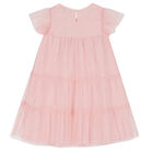 Girls Pink Logo Tulle Dress, 1, hi-res