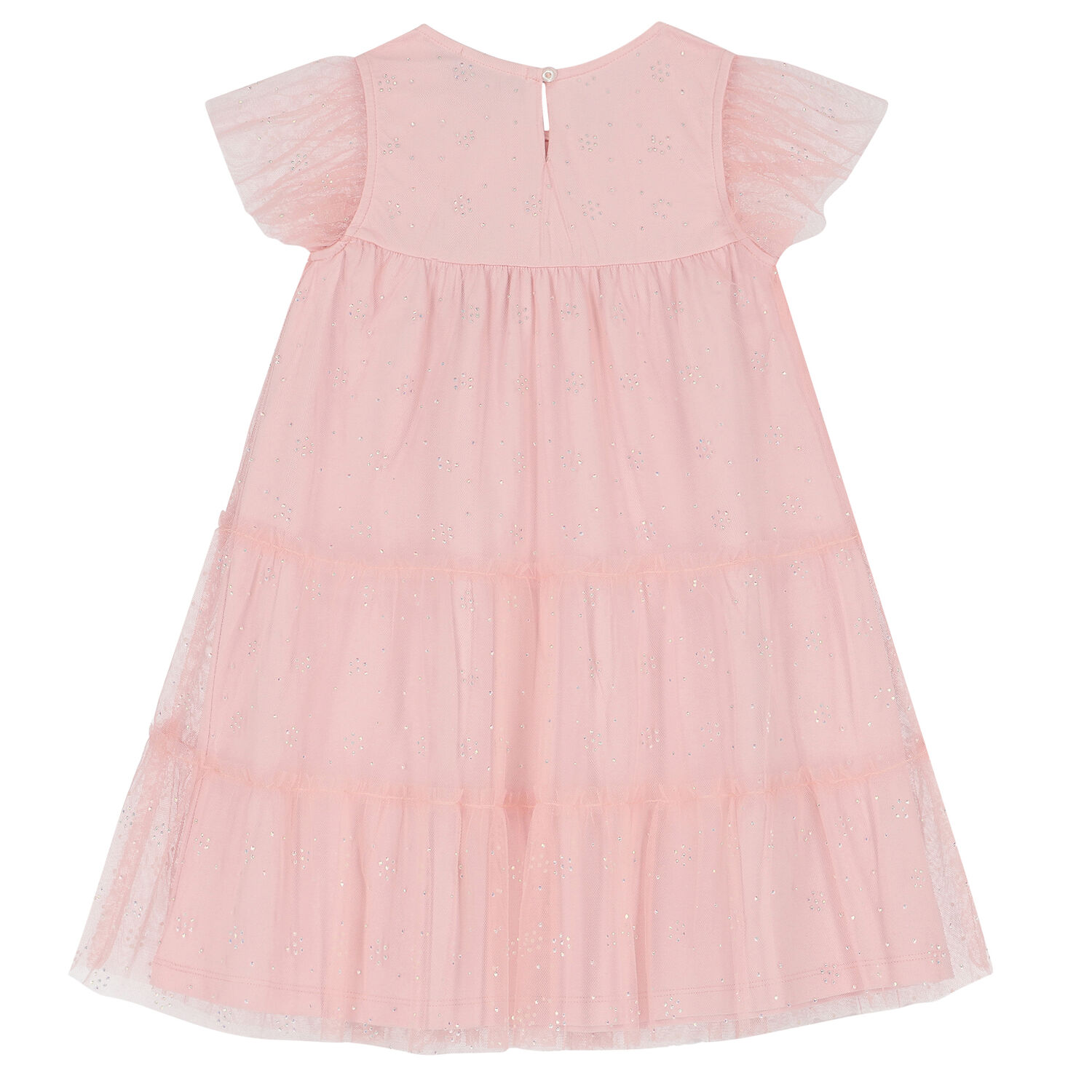 Girls Pink Logo Tulle Dress, 1, hi-res