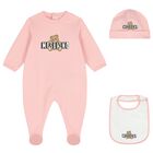 Baby Girls Pink Teddy Bear Logo Babygrow Gift Set, 5, hi-res