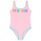 Girls Pink Logo Swimsuit, 1, hi-res