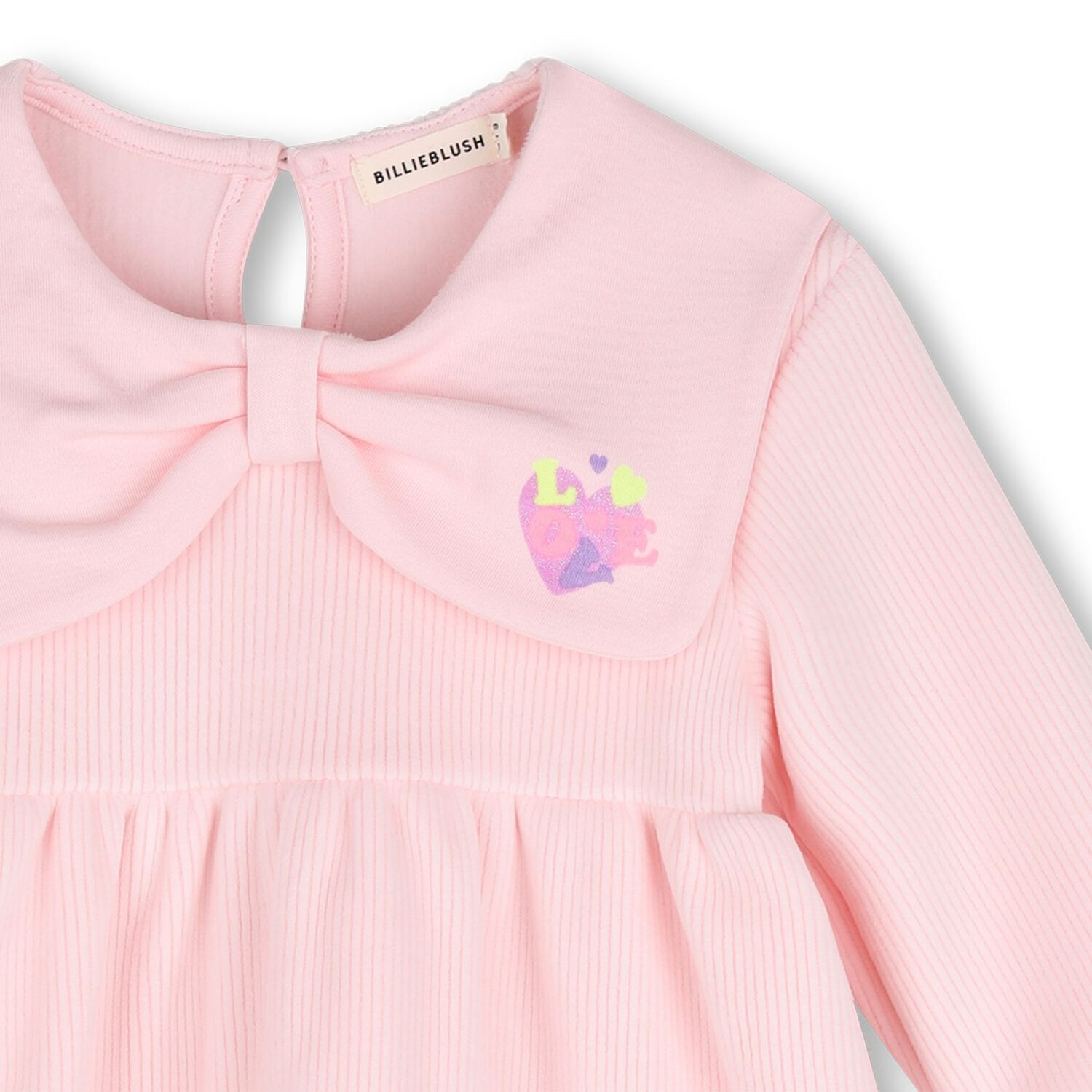 Younger Girls Pink Bow Dress, 1, hi-res