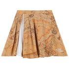 طقم تنورة خريطة جغرافية باللونين الأبيض والبيج للبنات, 1, hi-res