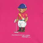 طقم ليجنز للبنات باللونين الوردي والأزرق الداكن بنقشة دب بولو, 1, hi-res