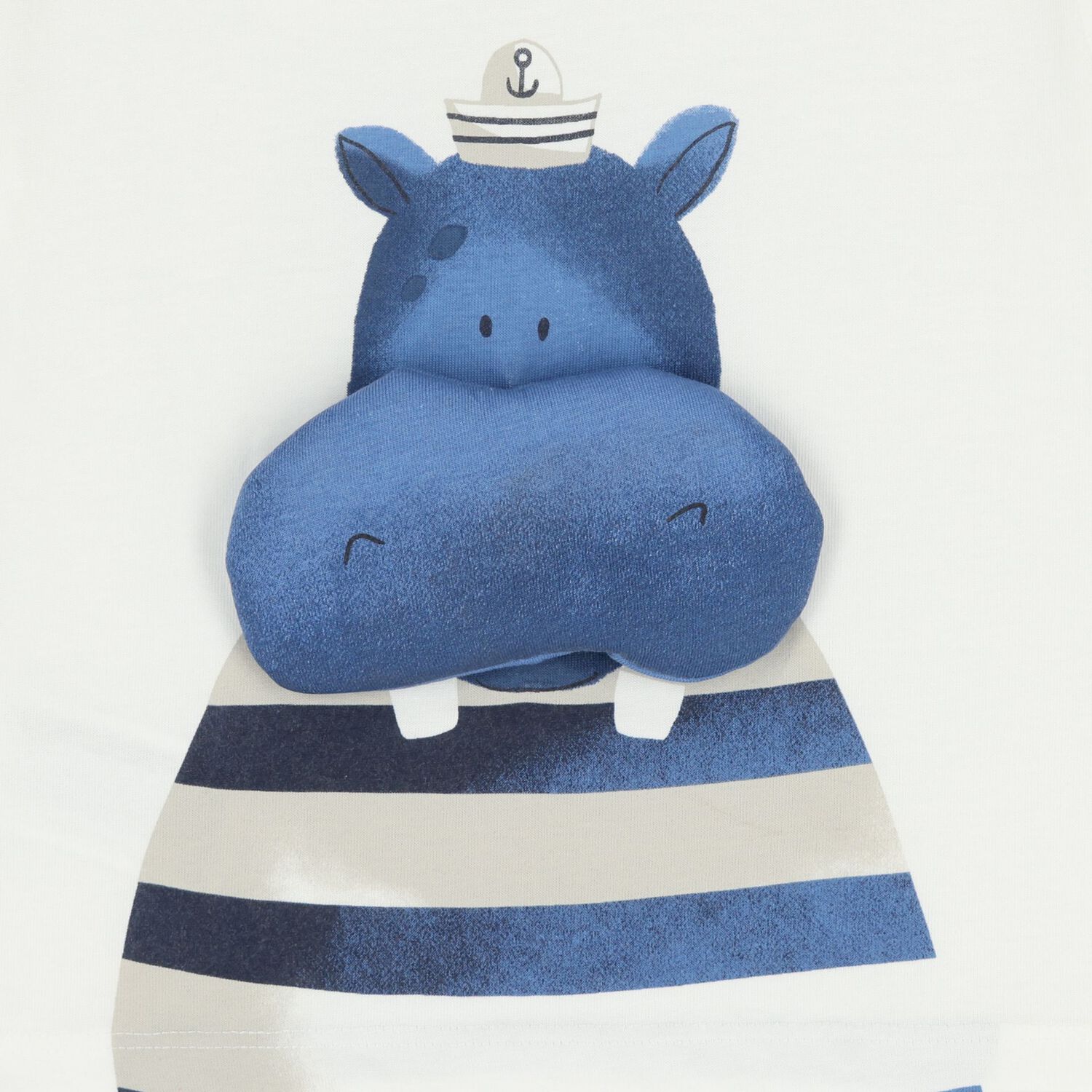 قميص أبيض للأولاد الصغار بنقشة فرس النهر, 2, hi-res