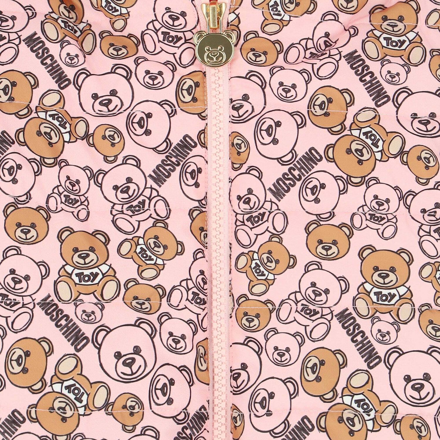 Baby Girls Pink Teddy Logo Jacket, 1, hi-res