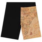 Boys White & Beige Geo Map Shorts Set, 1, hi-res