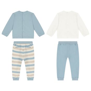 Baby Boys Blue & Ivory Tracksuits ( 2-Pack )