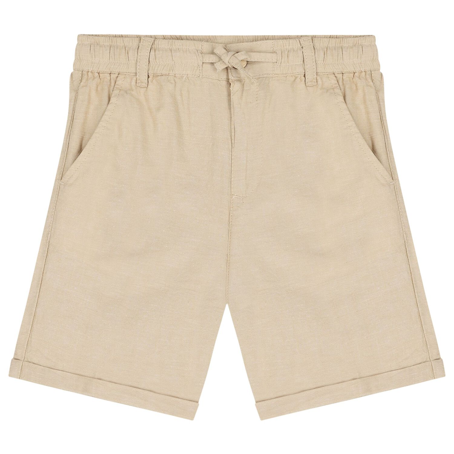 Boys Ivory & Beige Striped Shorts Set, 2, hi-res