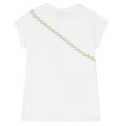 تيشيرت بالشعار باللون الابيض للبنات, 2, hi-res