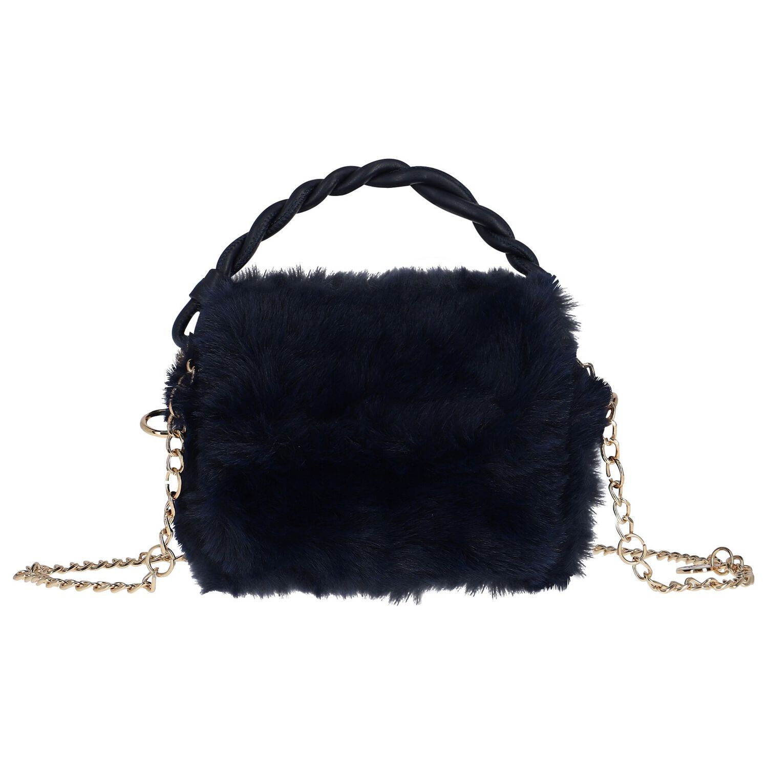 حقيبة يد بنات جلد باللون الكحلى, 2, hi-res image number null