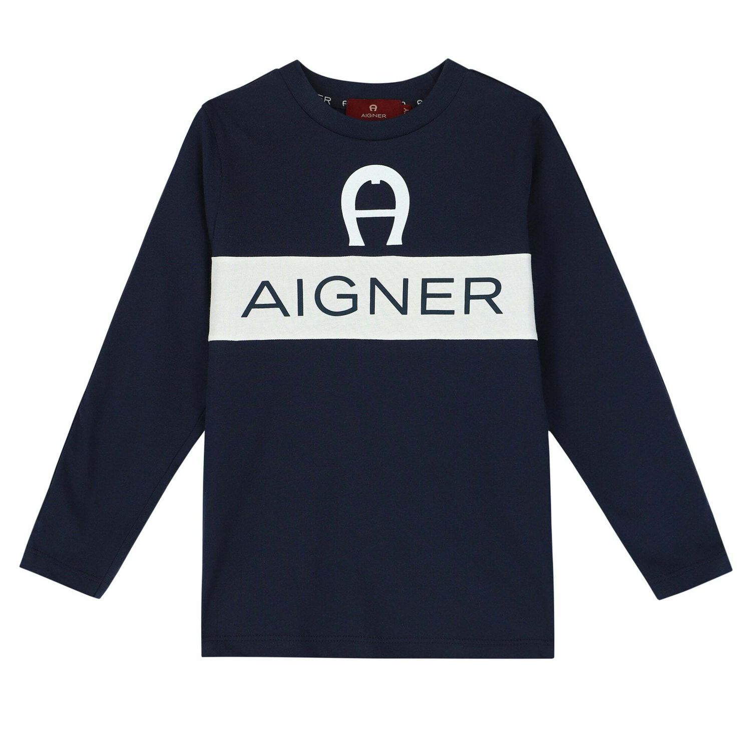 Boys Navy Blue Logo Long Sleeve, 1, hi-res image number null
