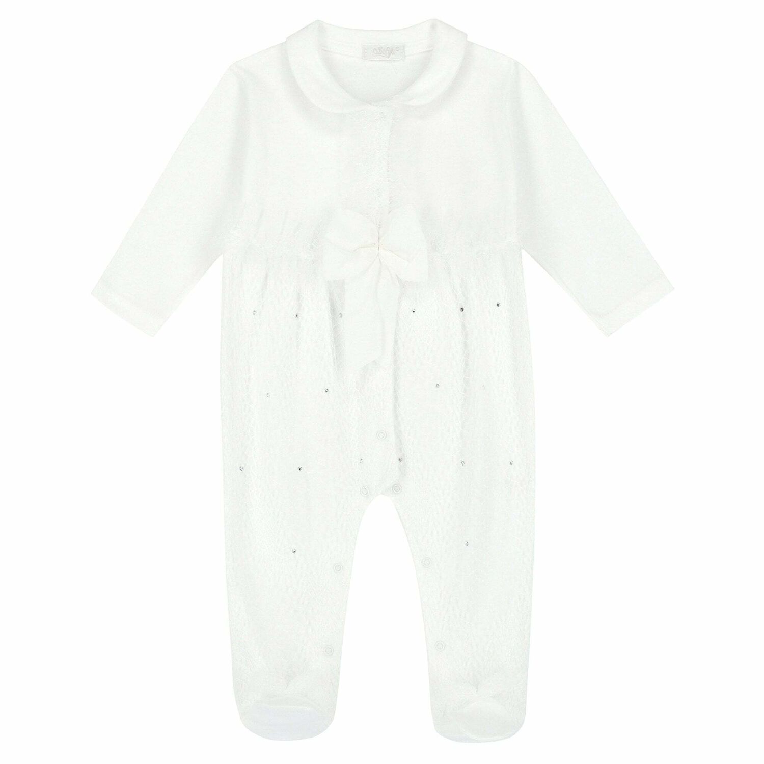 Baby Girls White Babygrow, 1, hi-res image number null
