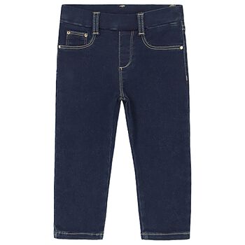 Mayoral Younger Girls Denim Blue Jeans, 1 Younger Girls Denim Blue Jeans