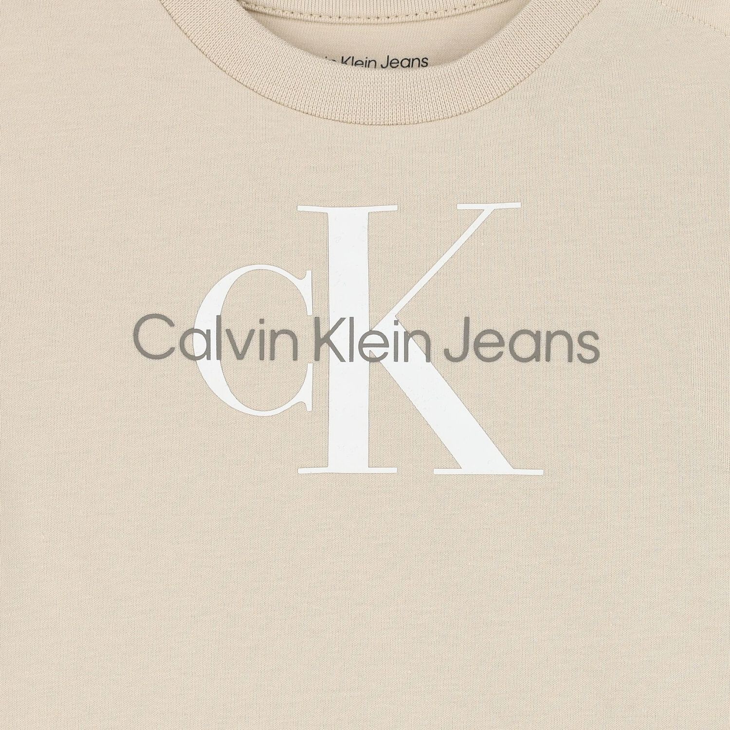 Beige Cotton Logo T-Shirt, 7, hi-res
