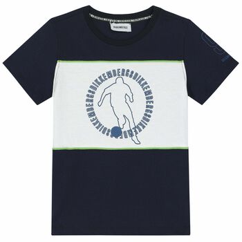 Boys Navy & White Logo T-Shirt