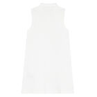 Girls White Logo Sleeveless Polo Dress, 1, hi-res