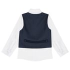 Boys Navy & White Suit Set, 1, hi-res